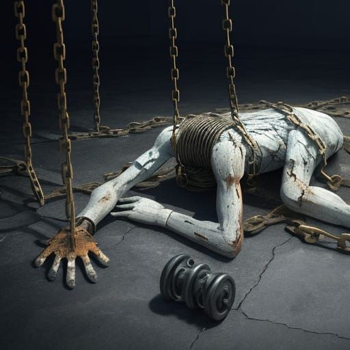 Shackled Figure on the Ground