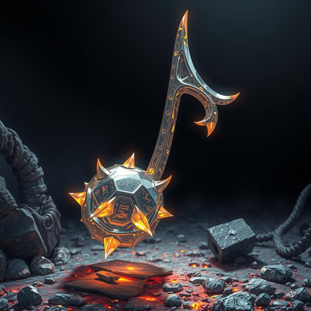 Crystallized Music Note in Dark Mystical Realm