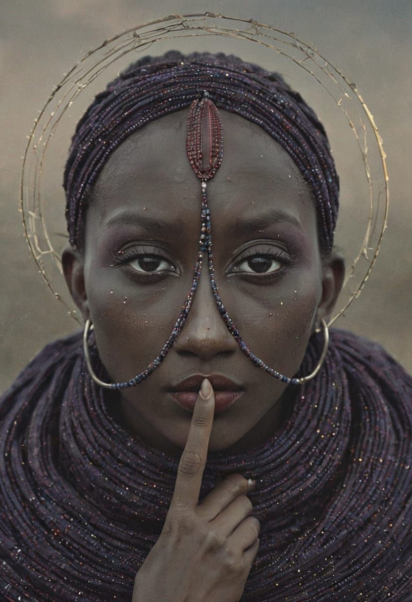 Elegant African Beauty in the Starlight