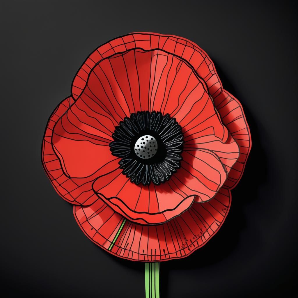 Art Brut Doodle Poppy for Remembrance Day