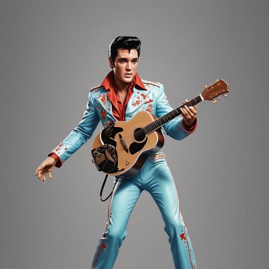 Elvis Presley Poster: Pixar-Inspired 3D Digital Art