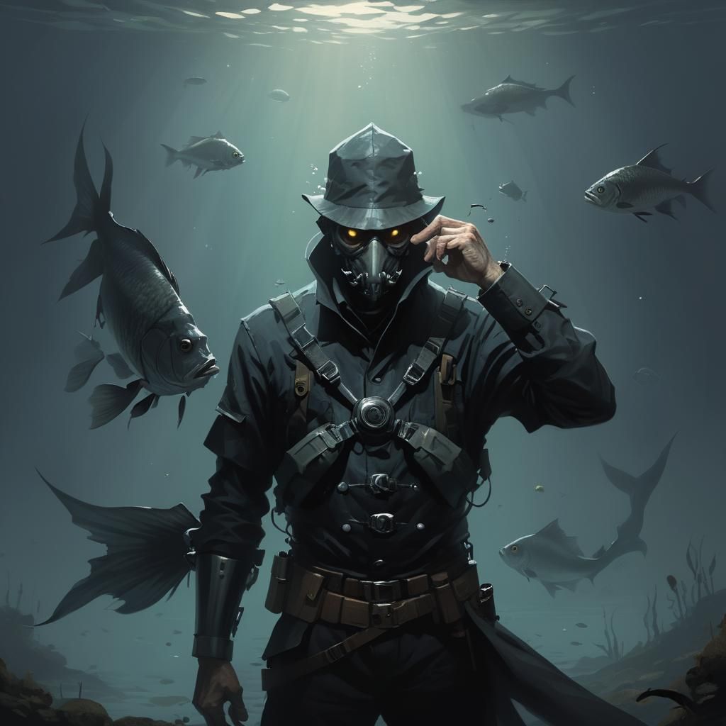 Sinister Fish in the Style of Greg Rutkowski