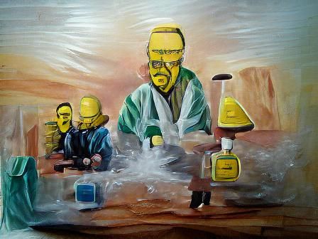 Walter White in Desert Lab: Graphic Novel Style
