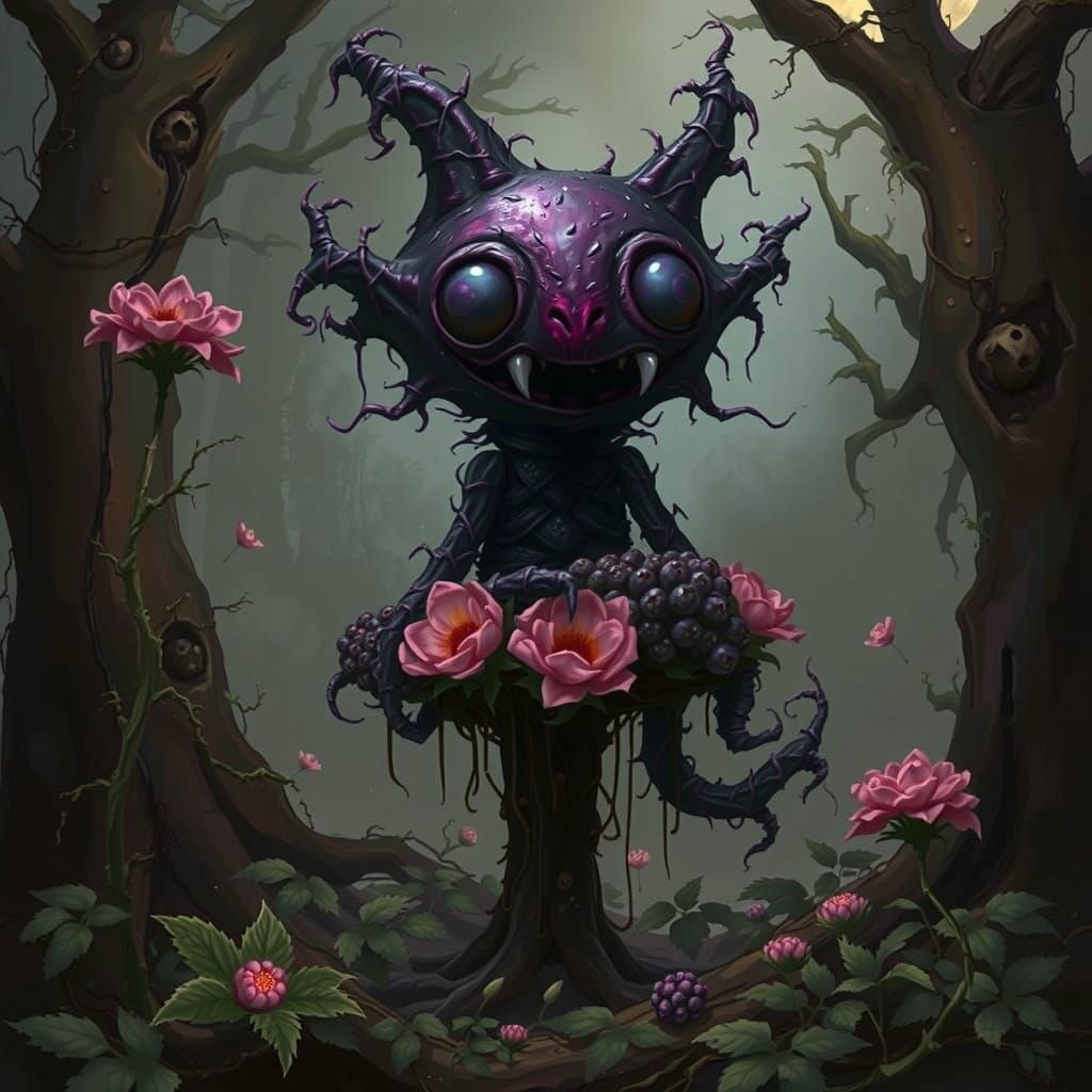 Twisted Blackberry Beast Emerge from Misty Forest