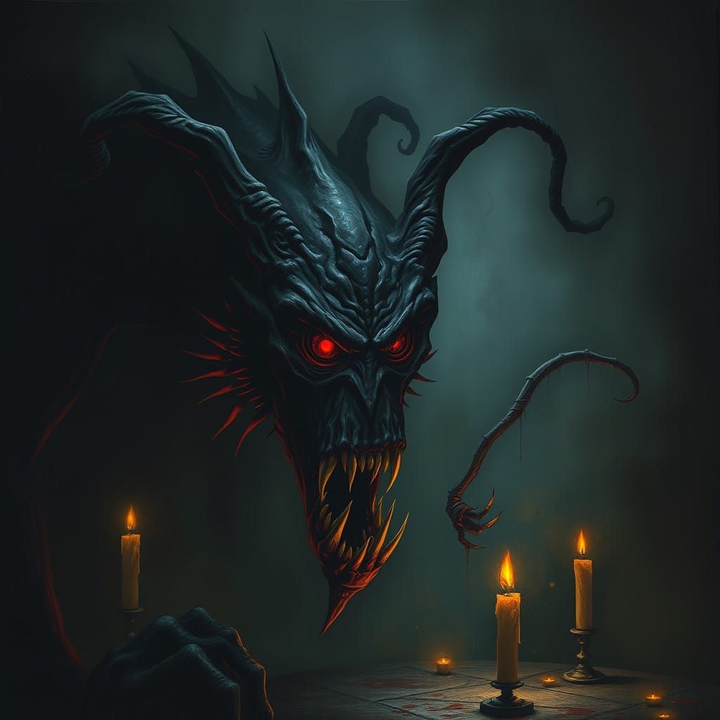 Eerie, Twisted Forms in Dark, Muted Colors