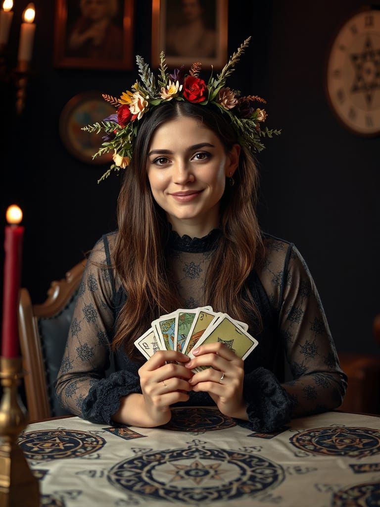 Mystical Witch Tarot Reader Portrait