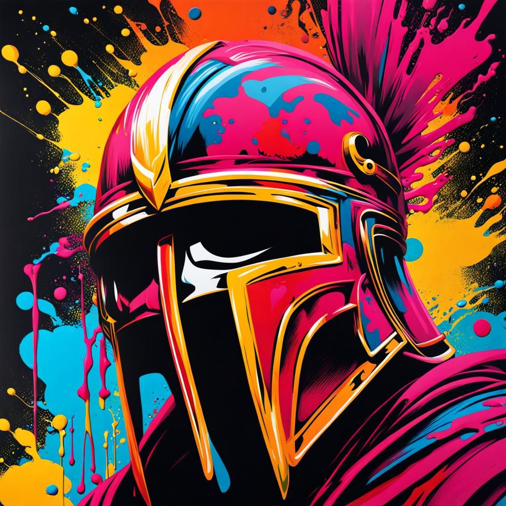 Sparta in Colorful Polychromatic Graffiti Art