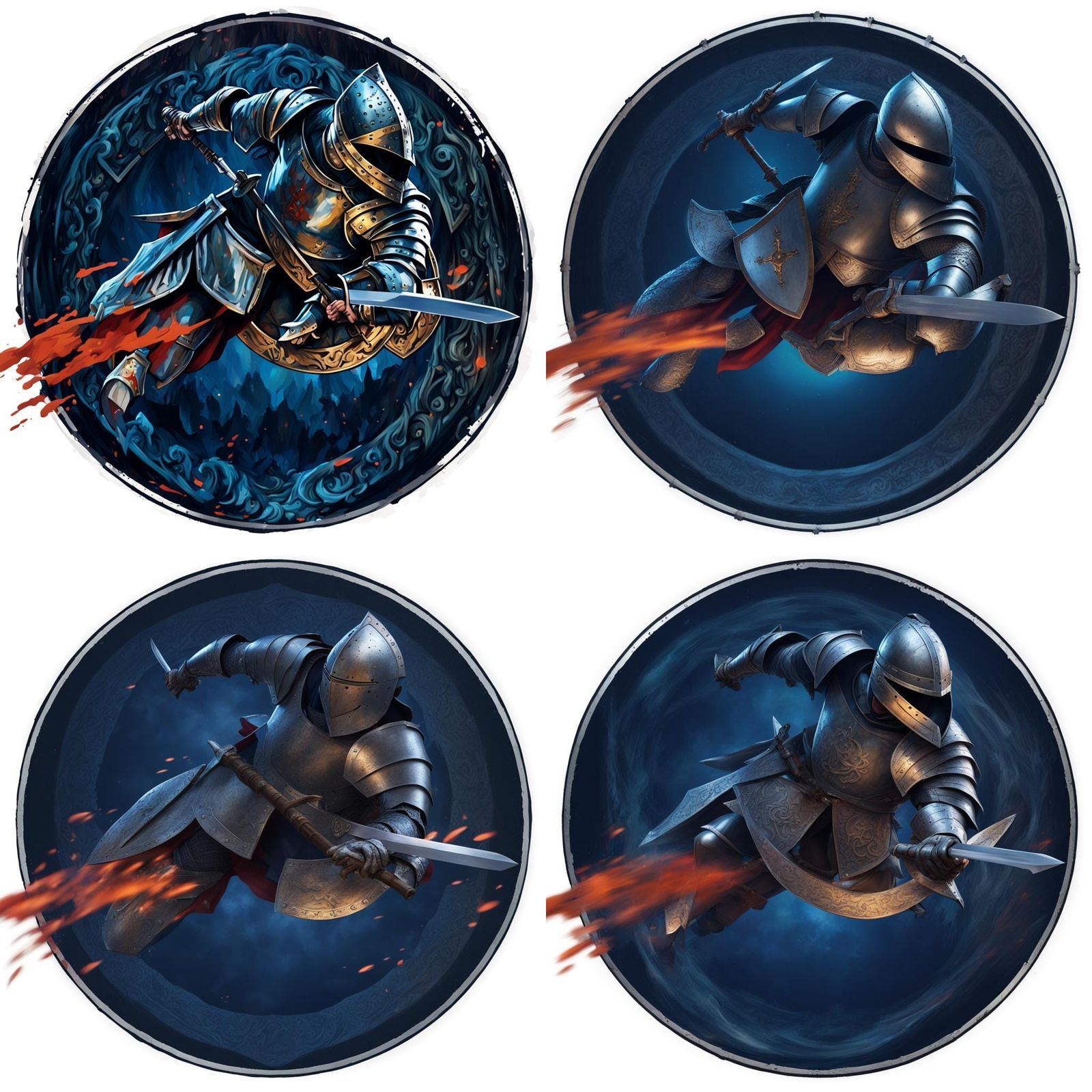 Hyperrealistic Knight with Sword and Shield in Action