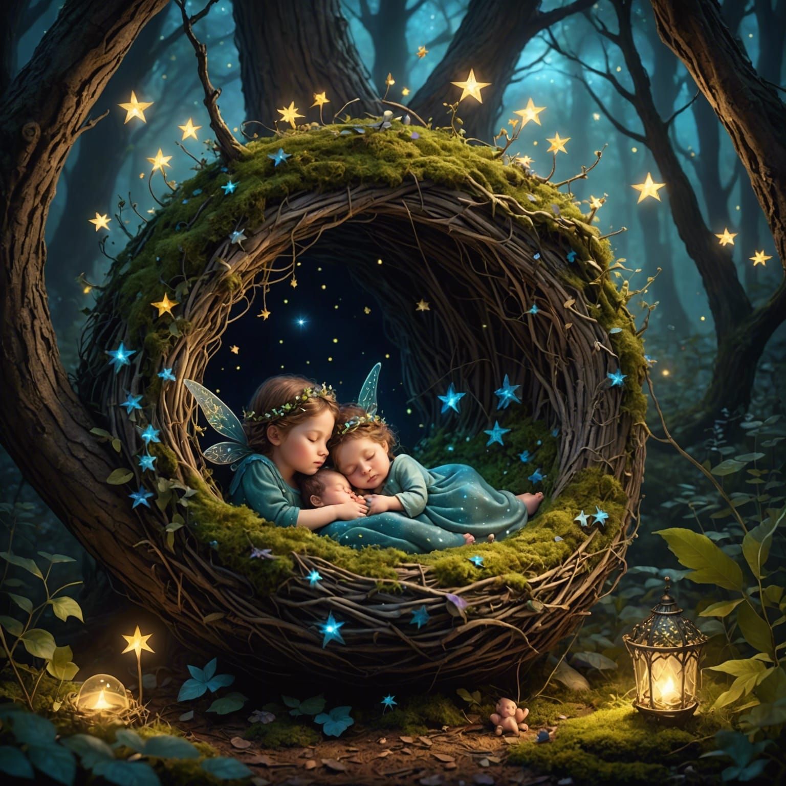 Enchanted Fairy Nest in Magical Forest