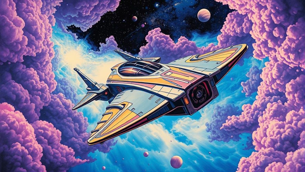 Galactic Odyssey in Electric Blue