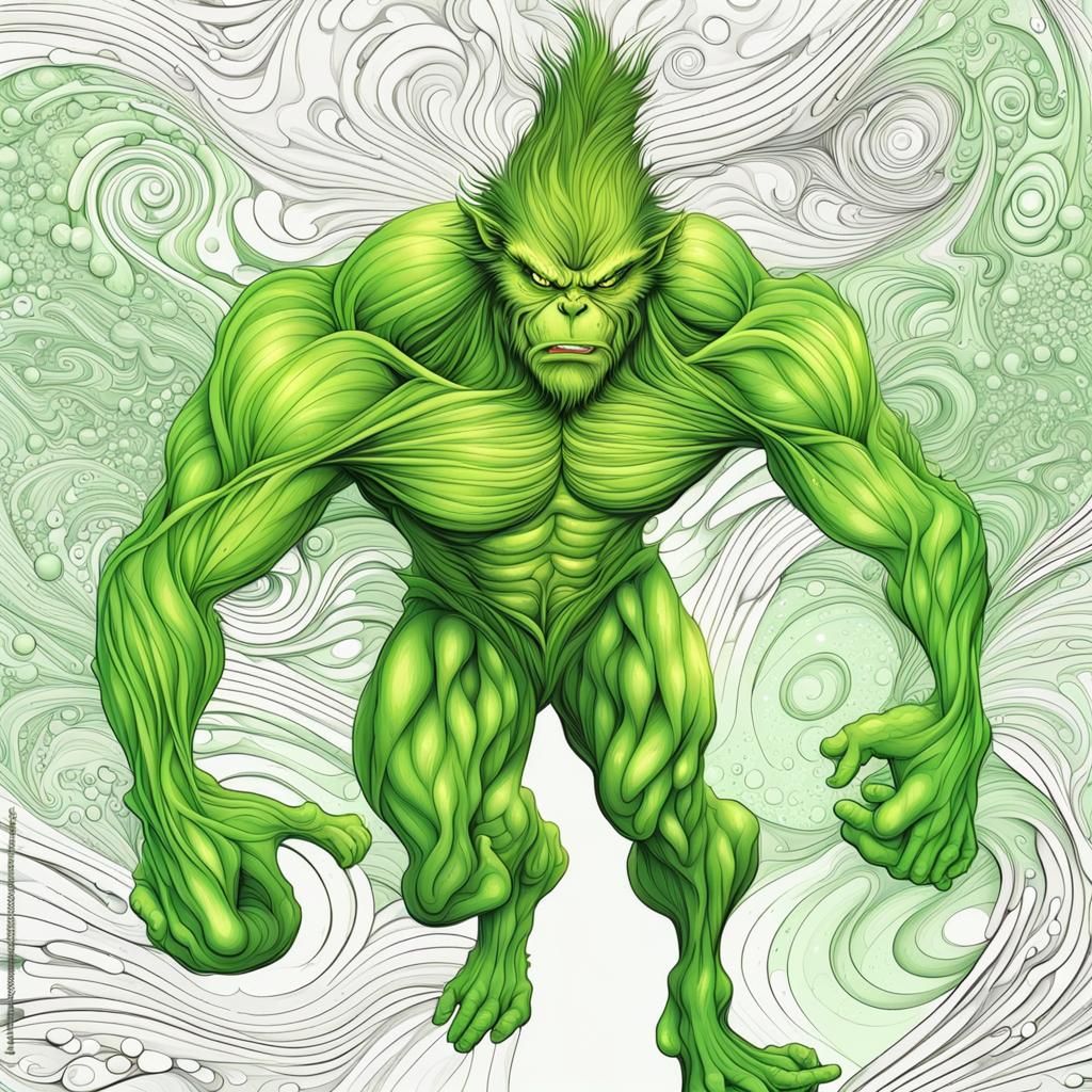 Superpowered Grinch Stealing Christmas with Cosmic Energy