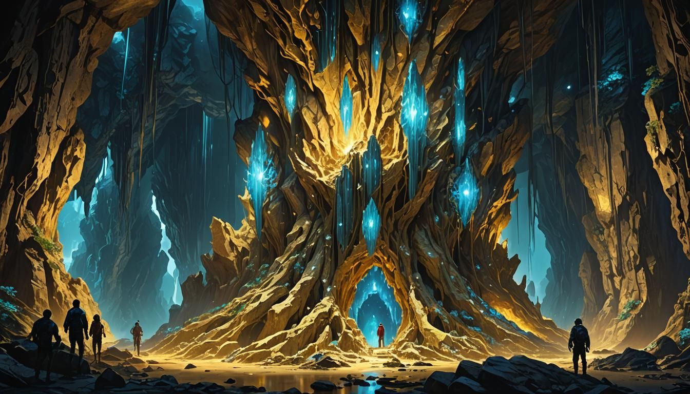 Sacred Gold Monolith Discovery in Asian Caves