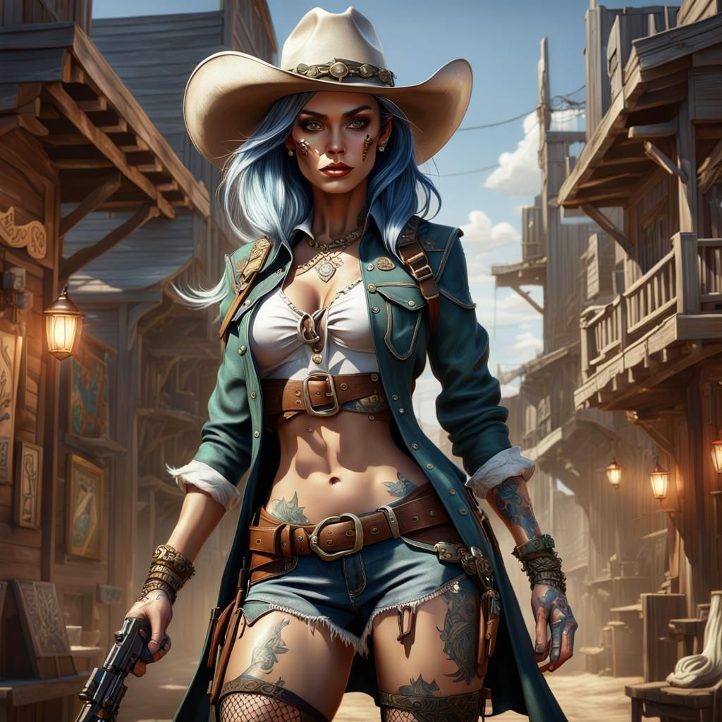 Elven Cowgirl: Fantasy Art in 8K Resolution