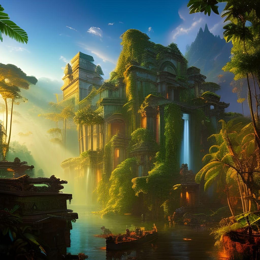 Jungle Utopia with Flooded Pantheon Ruins