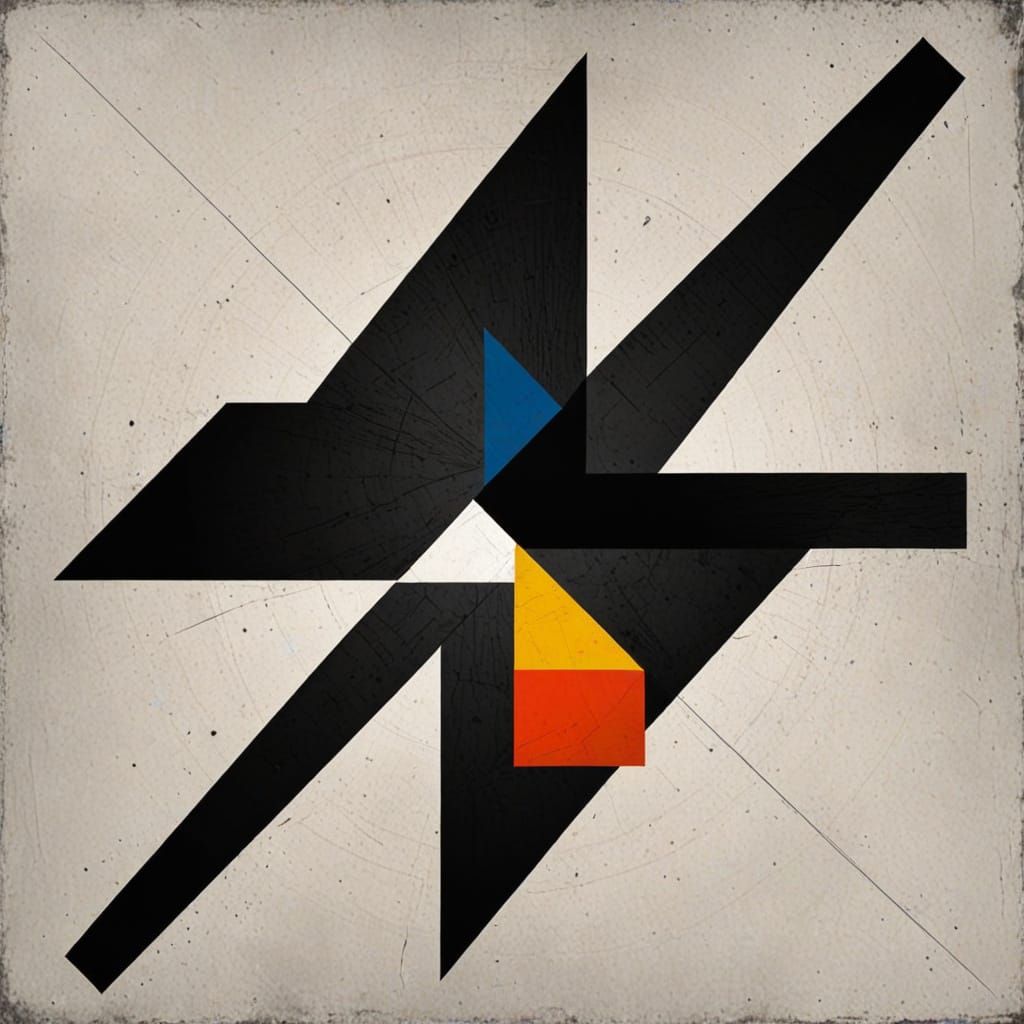 Darkened Realms in Vibrant Suprematist Splendor