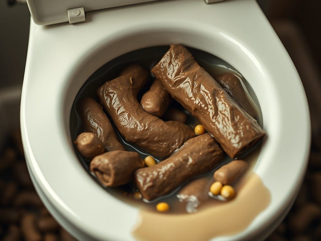 Pristine Toilet Overflowing with Detailed Excrement
