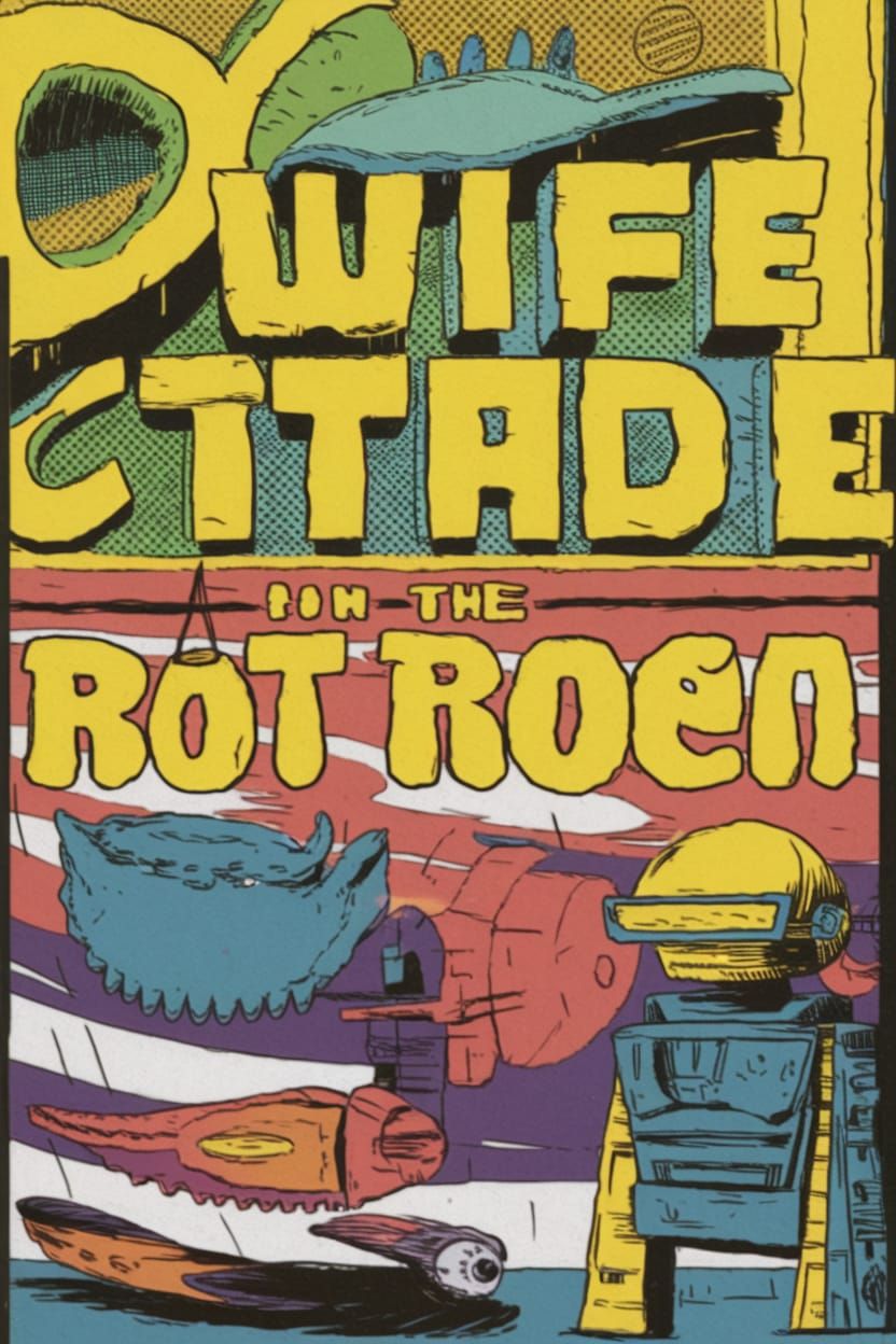 Cyberpunk Mecha Robot on Sunset Boulevard in Orgone Libretto