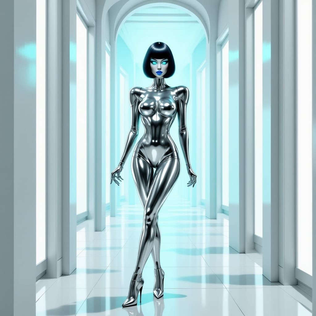 Cyberpunk Goddess in Neon Ambiance