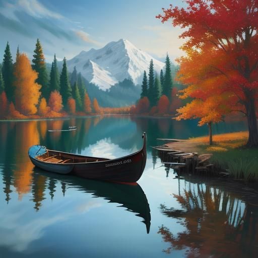 Autumn Lake: A Bob Ross Style Painting