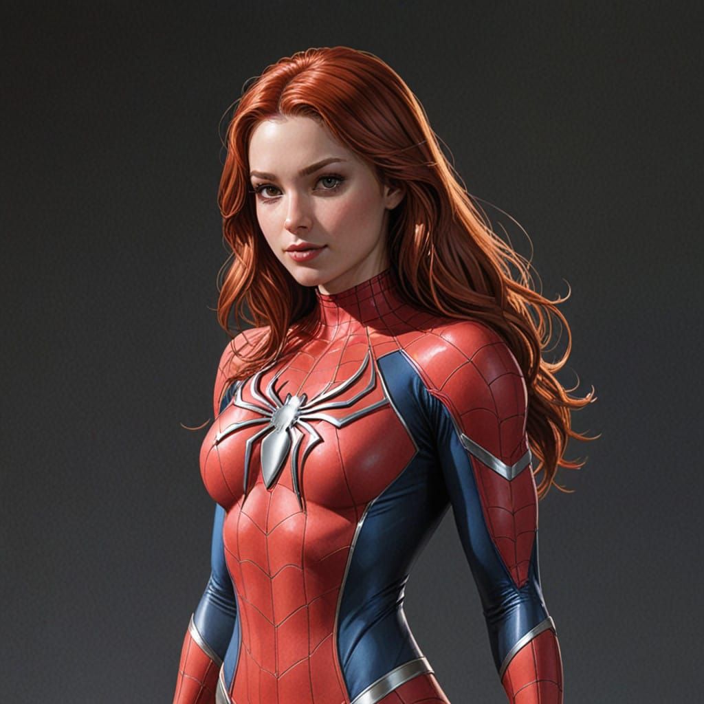 Mary-Jane Watson in Vibrant Red Spider-Man Armor