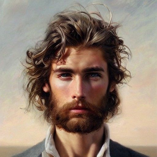 Handsome Man with Hazel Hair, Oil Painting by Gurney