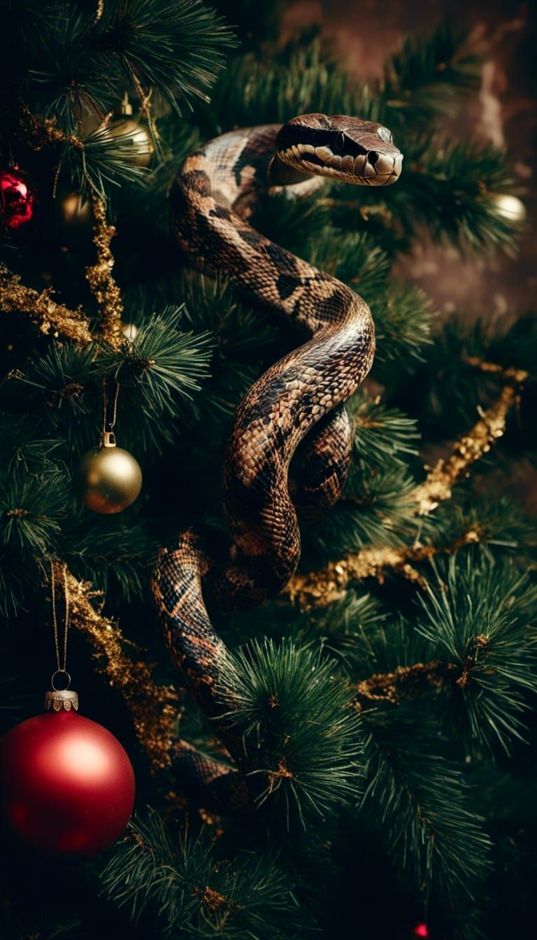 Macabre Christmas: Snake Adorns Holiday Tree