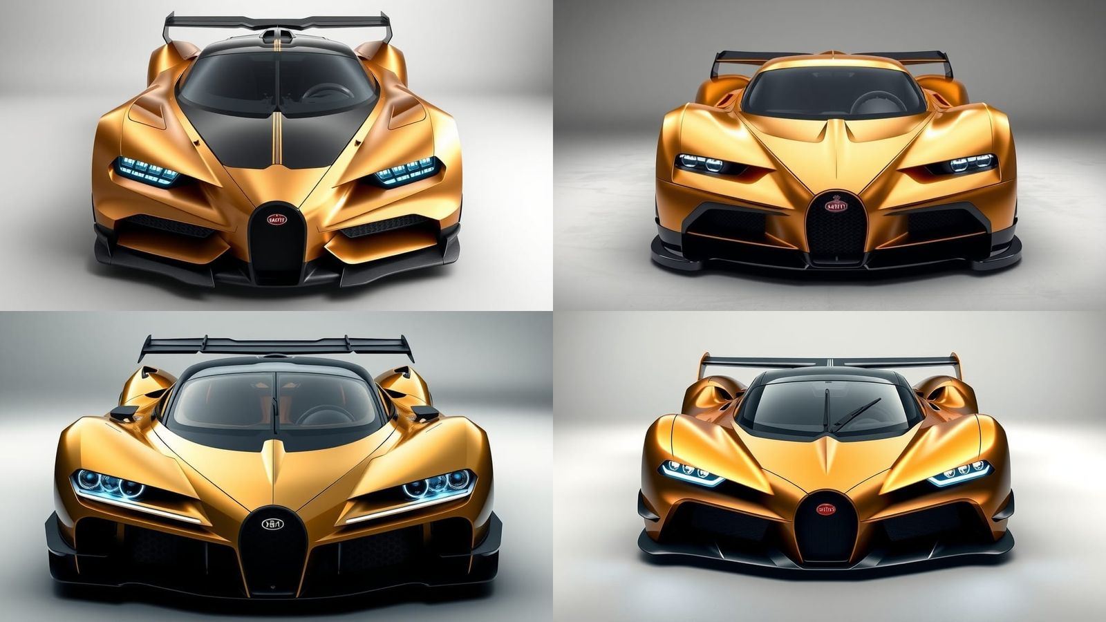 Futuristic Gold Bugatti Nolide GTP Race Car