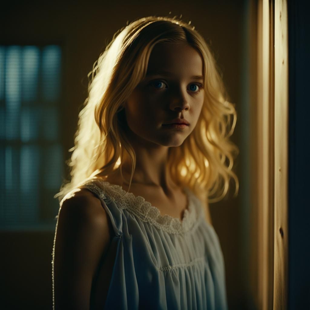 Ethereal Blonde Goddess in Golden Hour