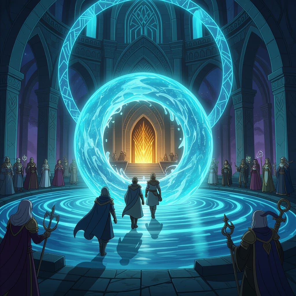 Alien Travelers Arrive Through Rune Portal