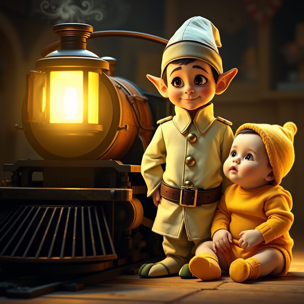 House Elf Guards Master's Whimsical Toy Train