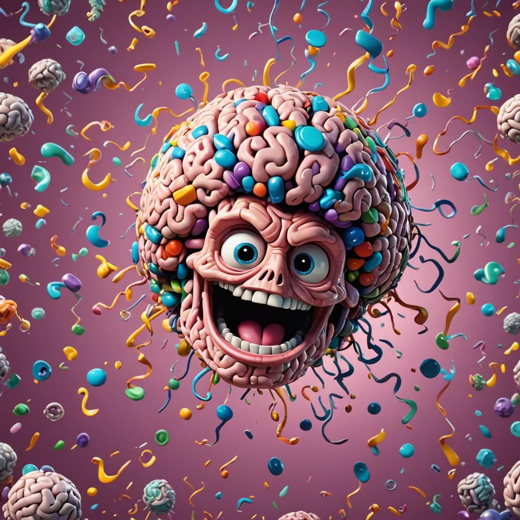 Brain Overload: 3D Render in Pixar Style