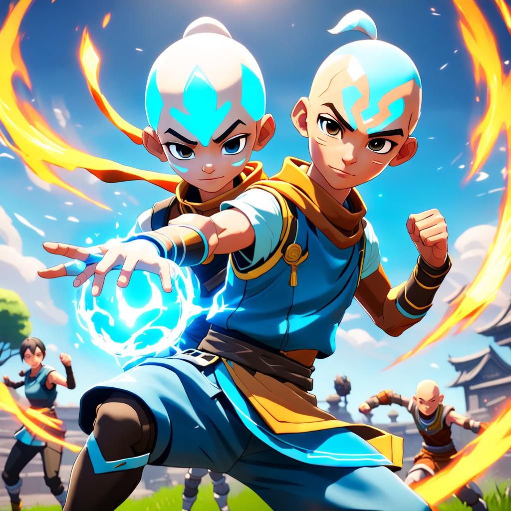 Fortnite Aang Victory Royale in Anime Style
