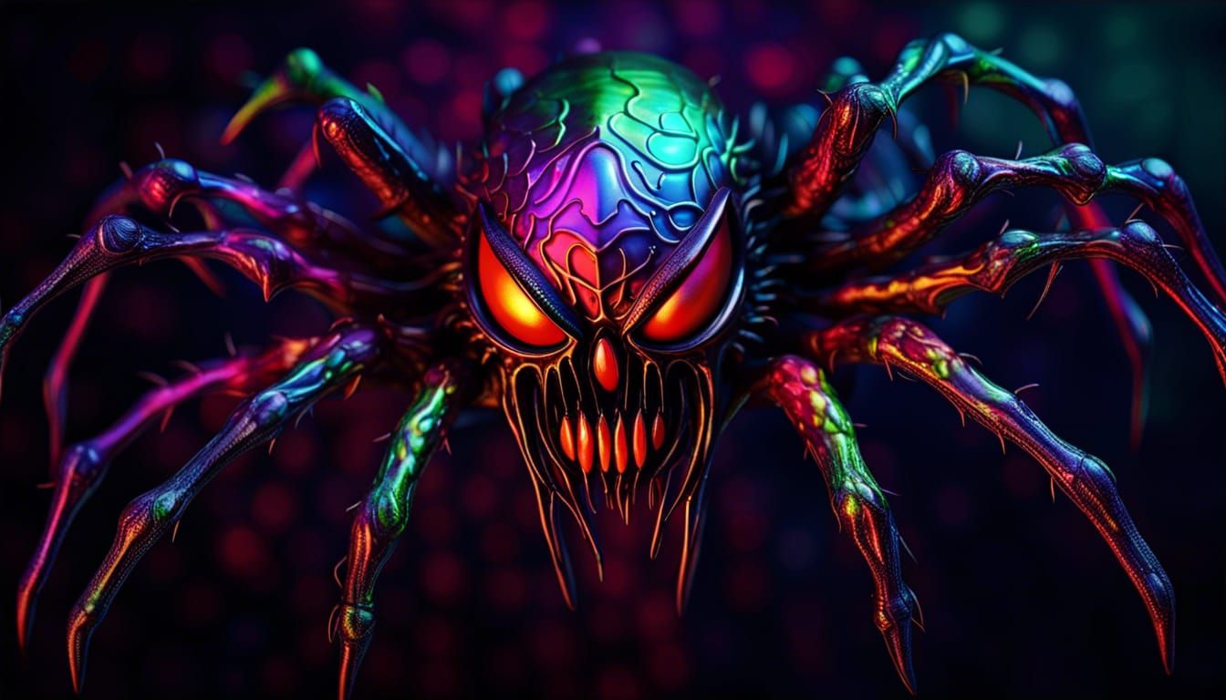Psychedelic Iridescent Demon Spider
