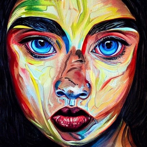 Expressive Eyes in Gouache Detailed Painting