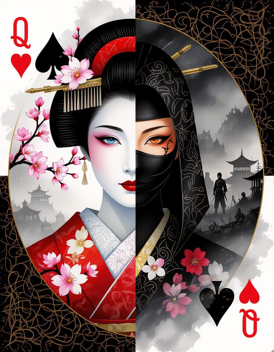Geisha vs Ninja: Heart and Spade Duality