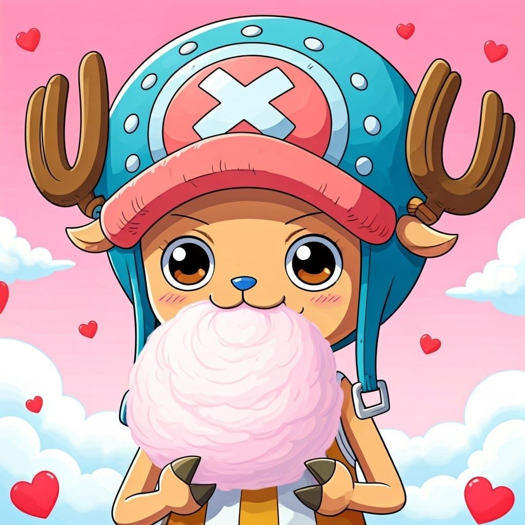 Chopper in Pastel Paradise: Chibi One Piece Character's Whim...