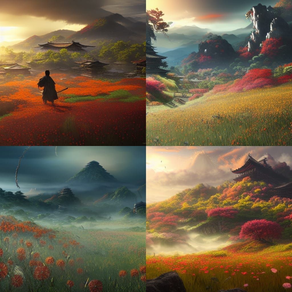 Ghost of Tsushima: Flower Field at Sunrise