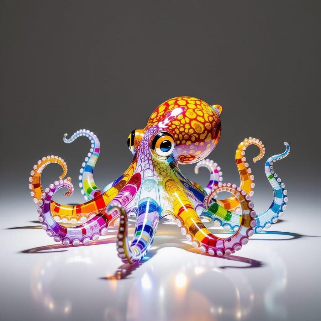 Murano Glass Octopus with Vivid Colors