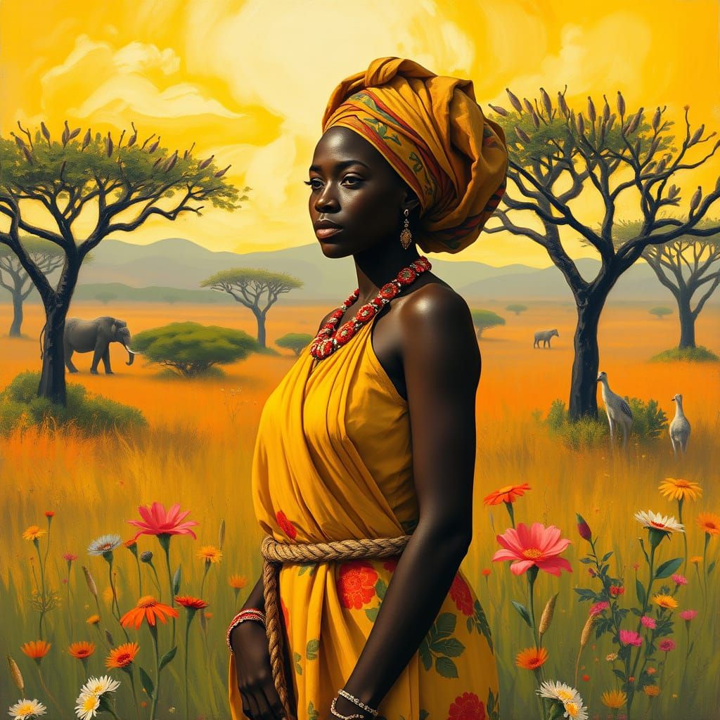 Black Woman in Savannah: A Portrait in Vibrant Colors
