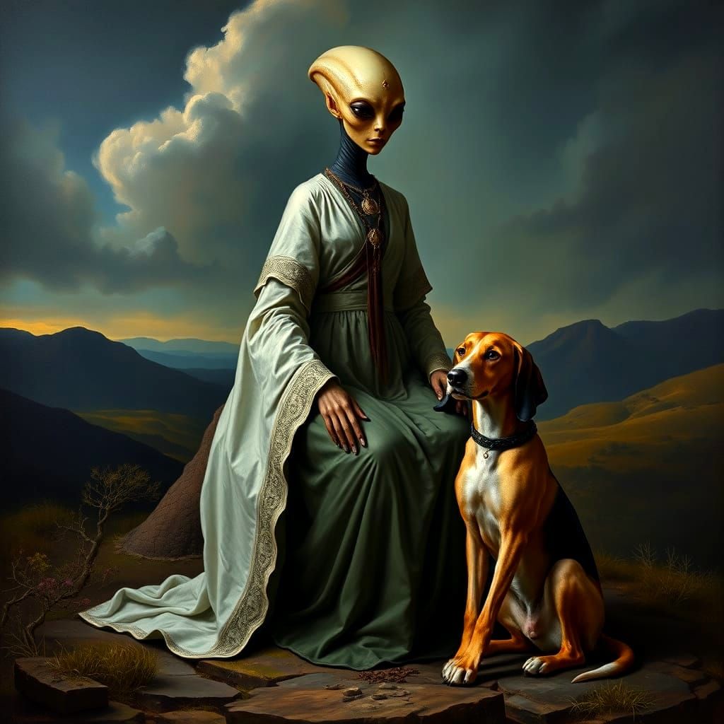 Alien Noblewoman in Hudson River School Style