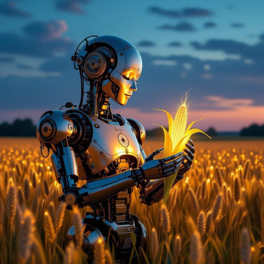 Clockwork Automaton in Ethereal Wheat Field