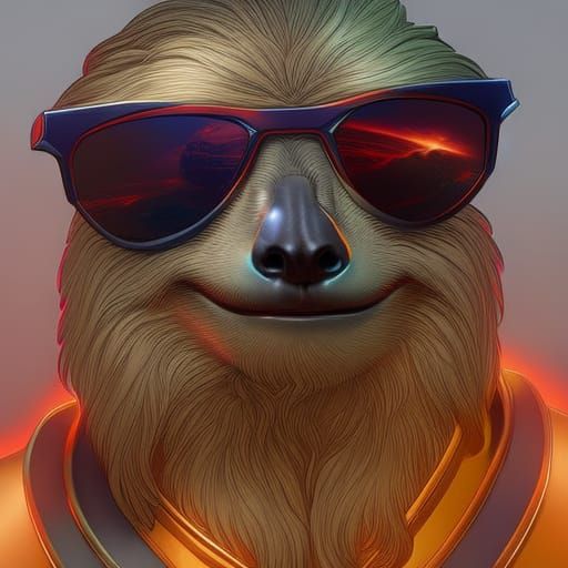 Sloth in Space Concept Art Portrait