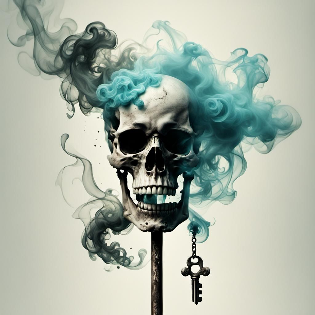 Bone Skeleton Key: Macabre Horror Art