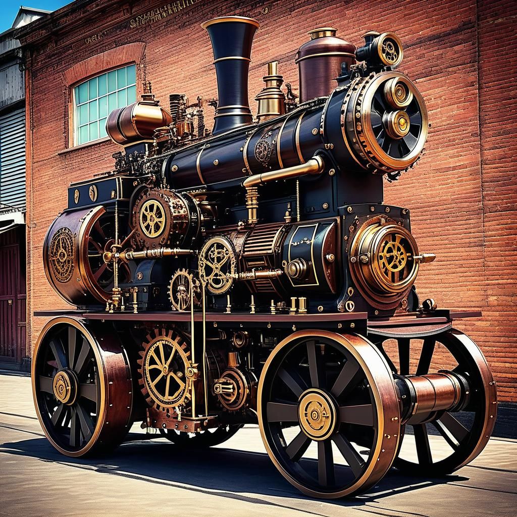 Steampunk Engine with Feminine Design Elements