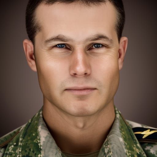 Professional Military Portrait in Studio Lighting