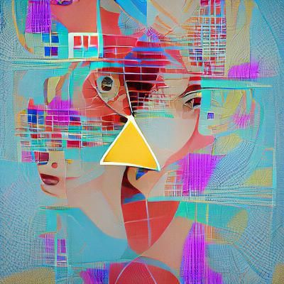 Pop Art Screen Print with Geometric Bauhaus Elements