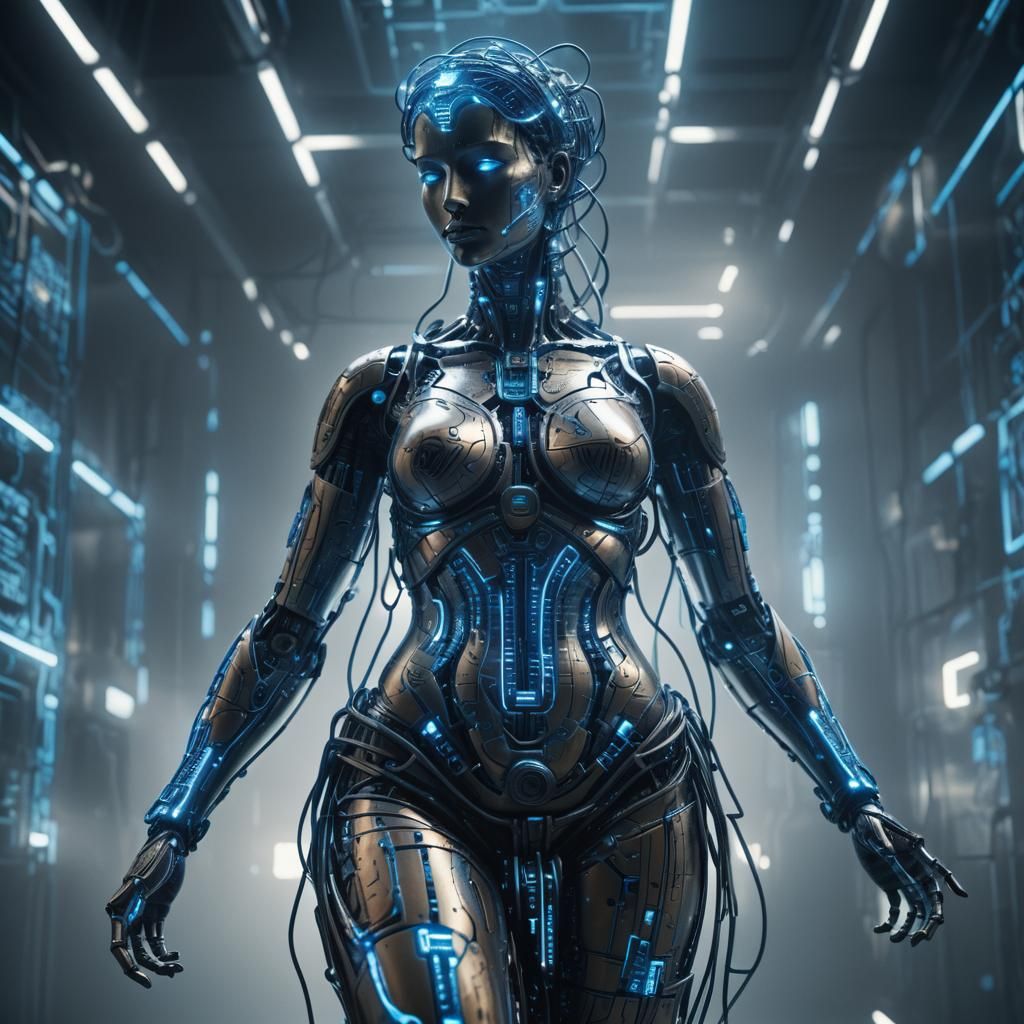Cybernetic Venus de Milo in Biomechanical Art Style