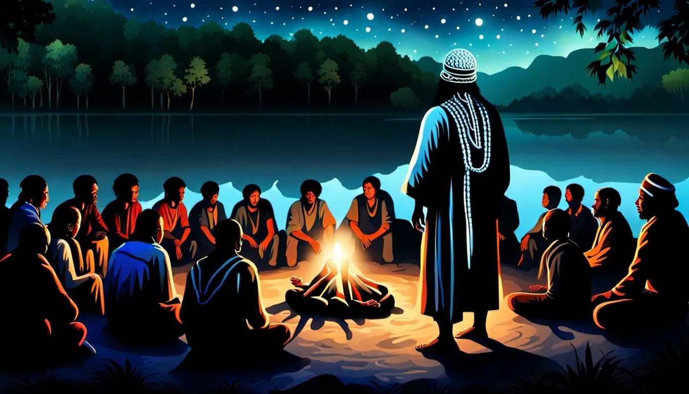 Ultrarealistic Night Ayahuasca Ritual by River