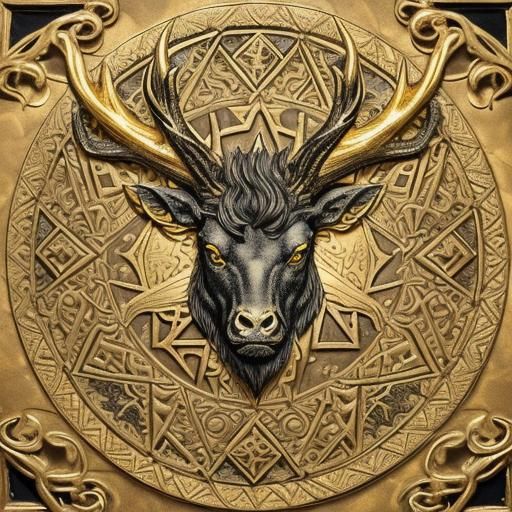 Dramatic Dark Fantasy Baratheon Coat of Arms