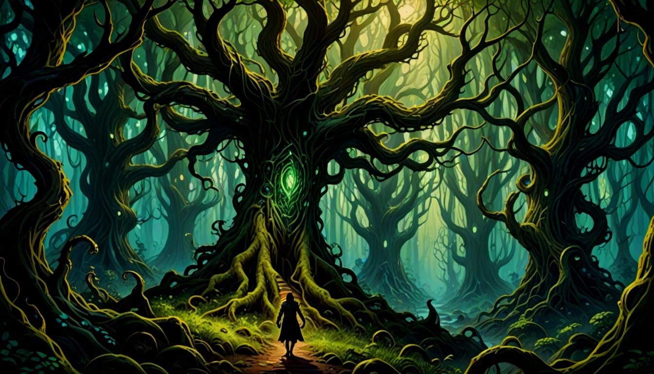 Ethereal Forest Shines with Metallic Colors